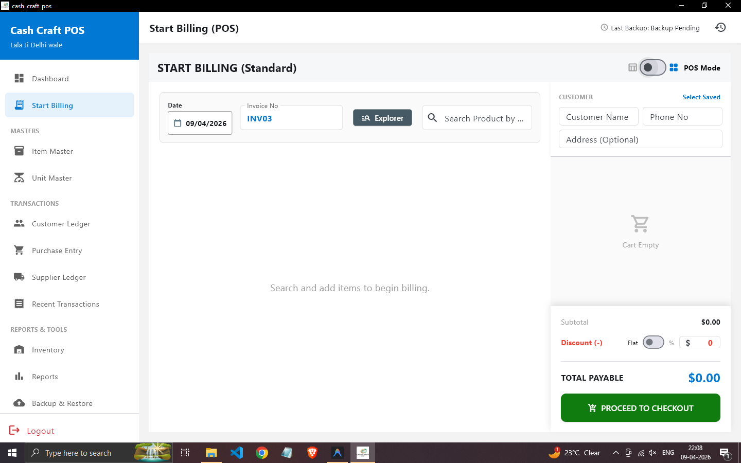 CashCraft POS Screen 3
